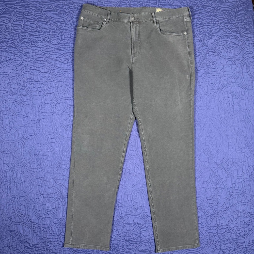 Faherty Brand Movement 5-Pocket Pants Mens 38x32 Charcoal Gray Stretch Straight